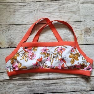 XHILARATION Criss Cross Floral Bikini Top L